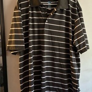 PGA Tour size 2xl Grey and White Striped Polo